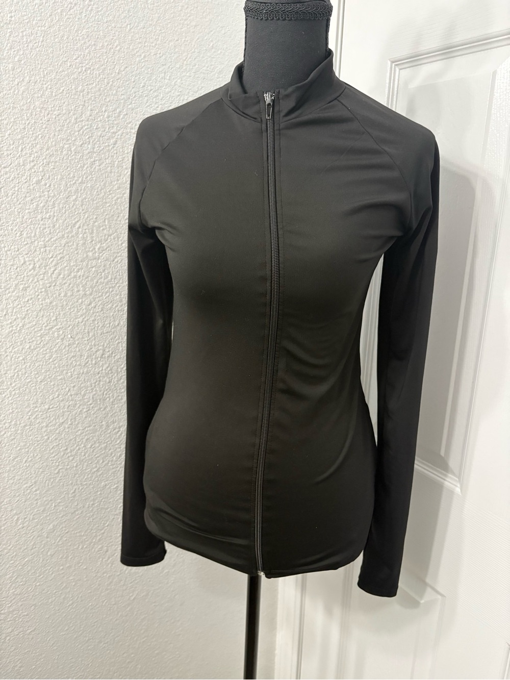 SHEIN Black Full-Zip Long Sleeve Jacket